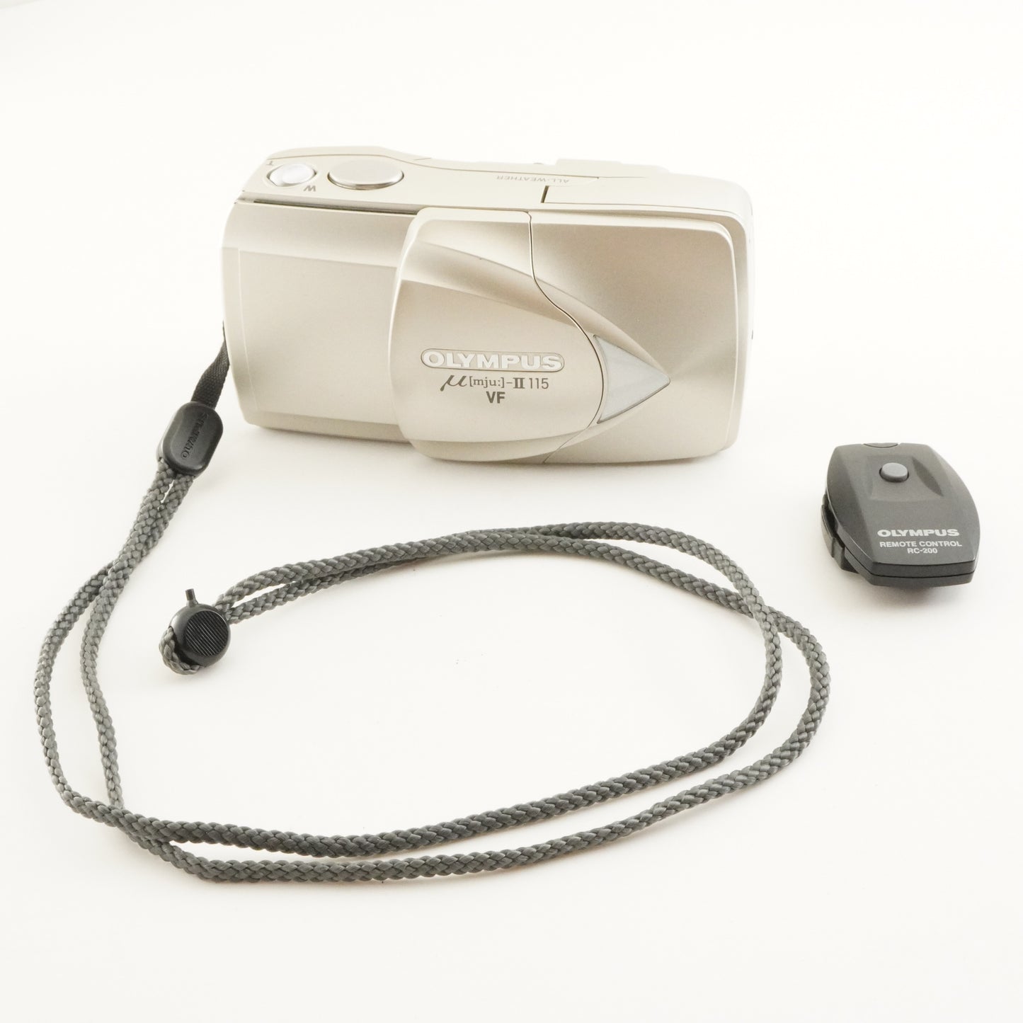 OLYMPUS mju II 115 VF [mju:] + RC-200 Film Camera from Japan #11299