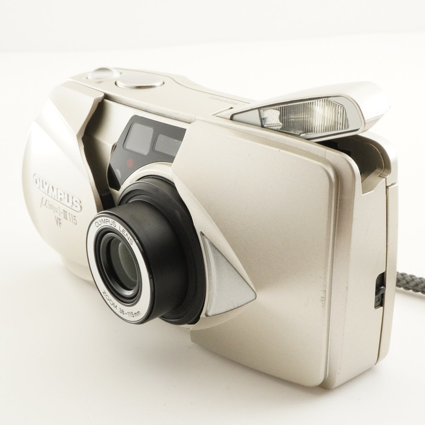 OLYMPUS mju II 115 VF [mju:] + RC-200 Film Camera from Japan #11299