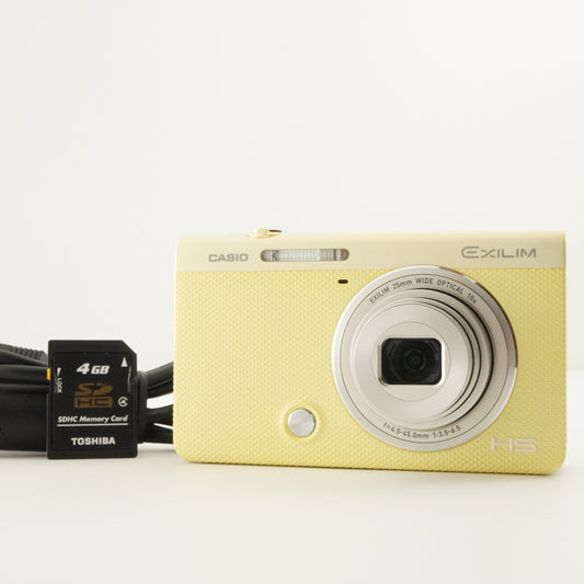 CASIO EXILIM EX-ZR70 Yellow + 4GB SDHC Card Digital Camera from Japan #11303