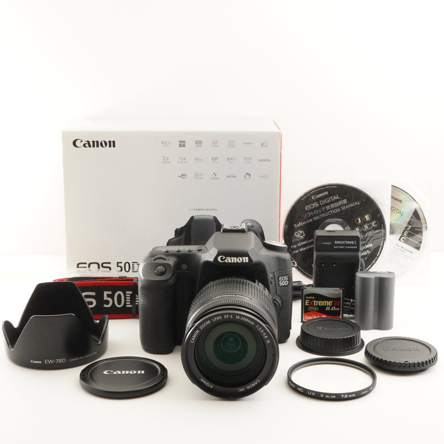 [8,431 Shots] Canon EOS 50D In Box + EF-S 18-200mm + 8GB Card from Japan #11340