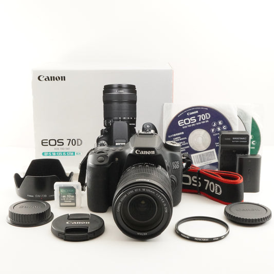 [4,792 Shots] Canon EOS 70D + EF-S 18-135mm In Box + 32GB SDHC from Japan #11520