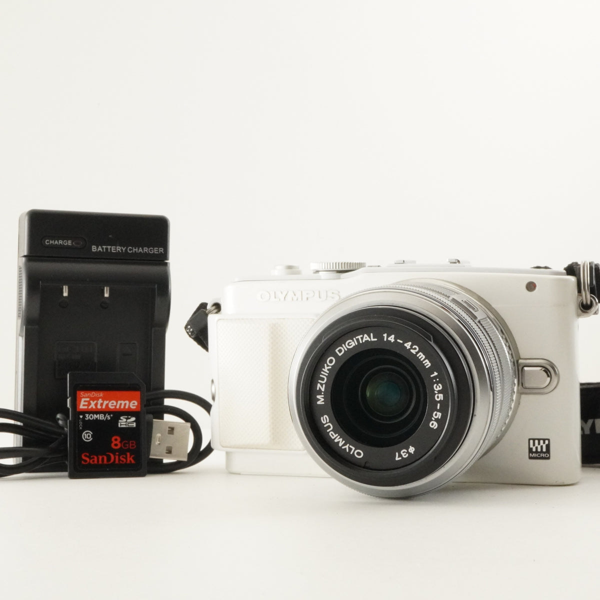 4,897 Shots/ OLYMPUS PEN E-PL6 White 14-42mm II R + 8GB SDCard from Japan #11696