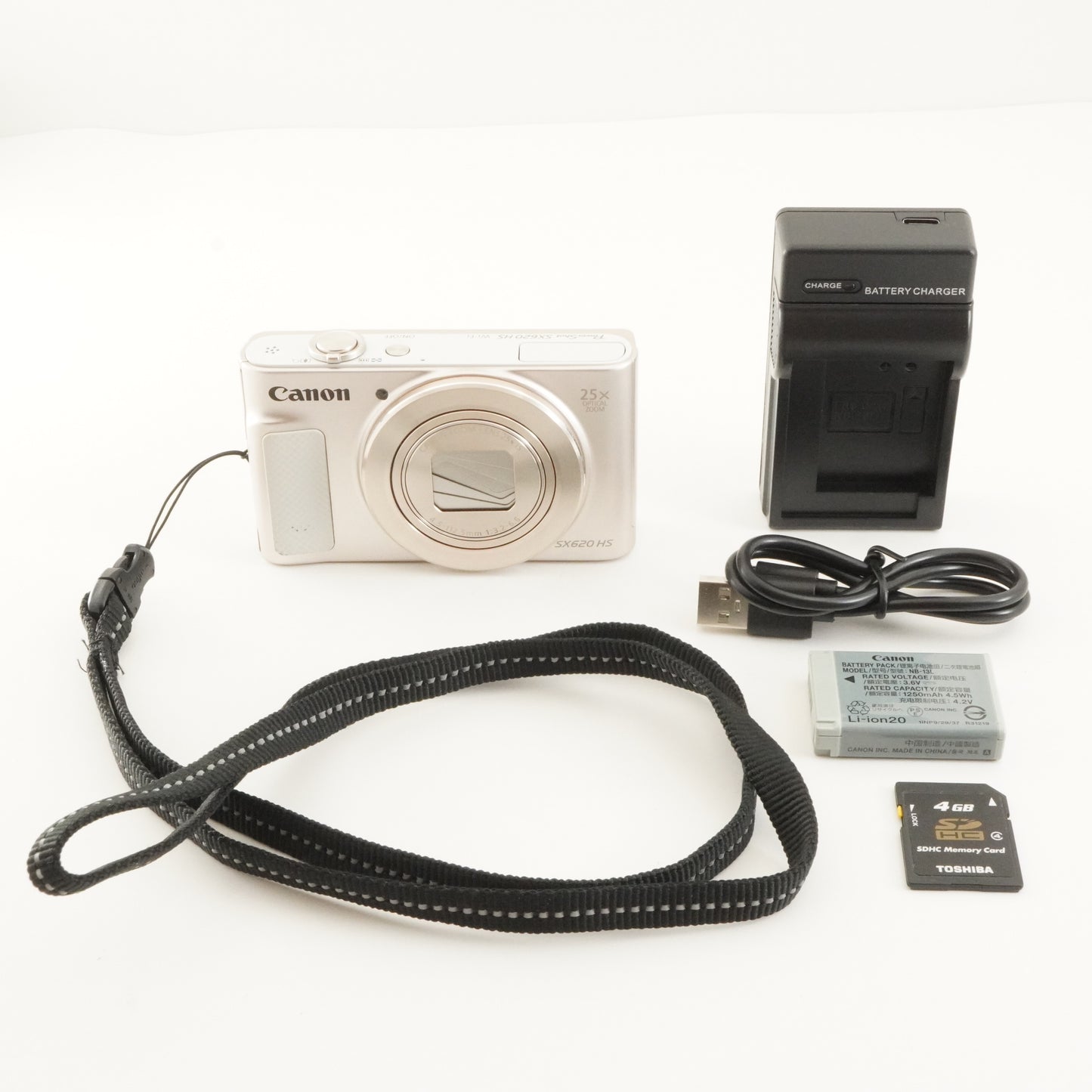 Canon PowerShot SX620 HS White & 4GB SDHC Card Digital Camera from Japan #11880