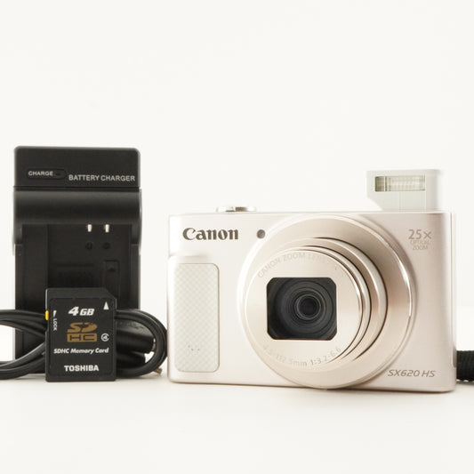 Canon PowerShot SX620 HS White & 4GB SDHC Card Digital Camera from Japan #11880