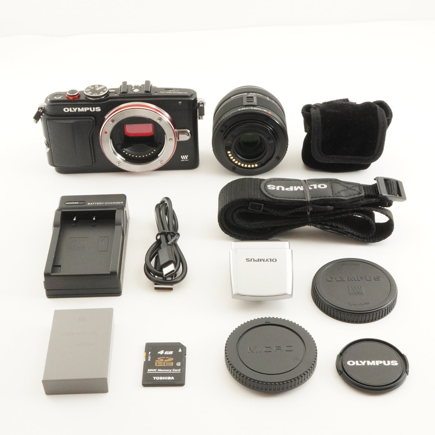 4,266 Shots / OLYMPUS PEN E-PL6 Black + 14-42mm + 4GB SDCard from Japan #12181