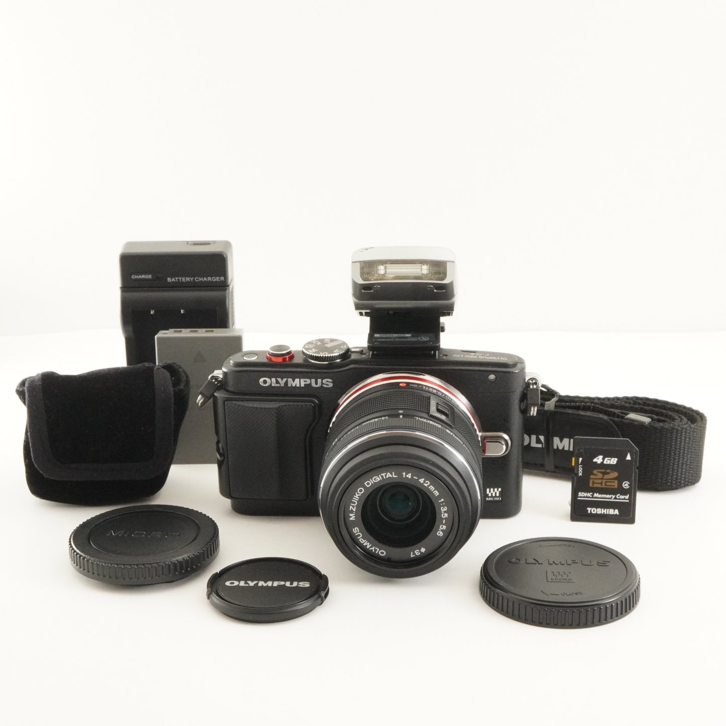 4,266 Shots / OLYMPUS PEN E-PL6 Black + 14-42mm + 4GB SDCard from Japan #12181