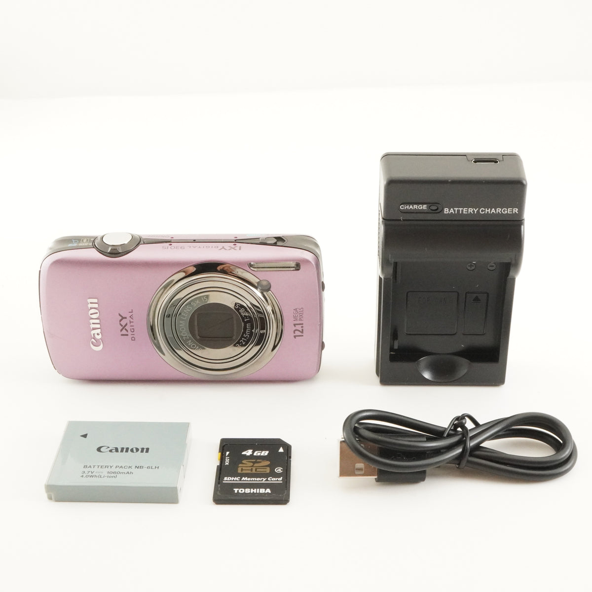 Canon IXY DIGITAL 930 IS Pink & 4GB SDHC Card Digital Camera from Japan #12419