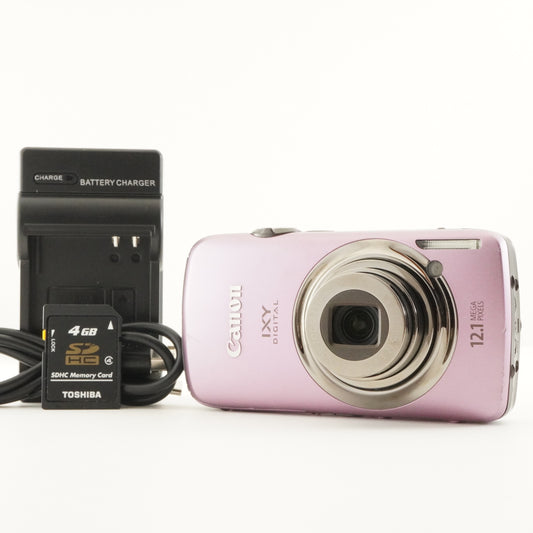 Canon IXY DIGITAL 930 IS Pink & 4GB SDHC Card Digital Camera from Japan #12419