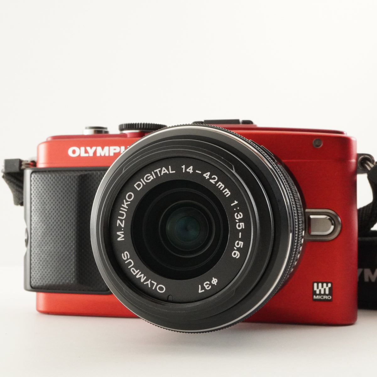 4,595 Shots/ OLYMPUS PEN E-PL6 Red 14-42mm II R + 4GB SDCard from Japan #12728