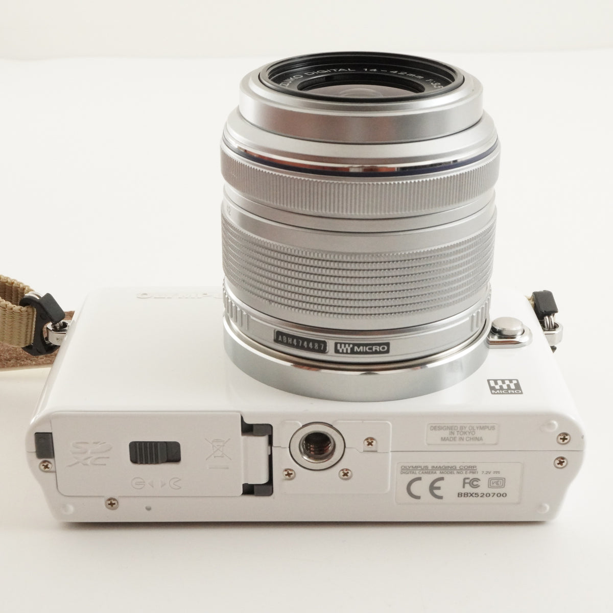 1,897 Shots/ OLYMPUS PEN Mini E-PM1 White 14-42mm +4 GB SDCard from Japan #12749