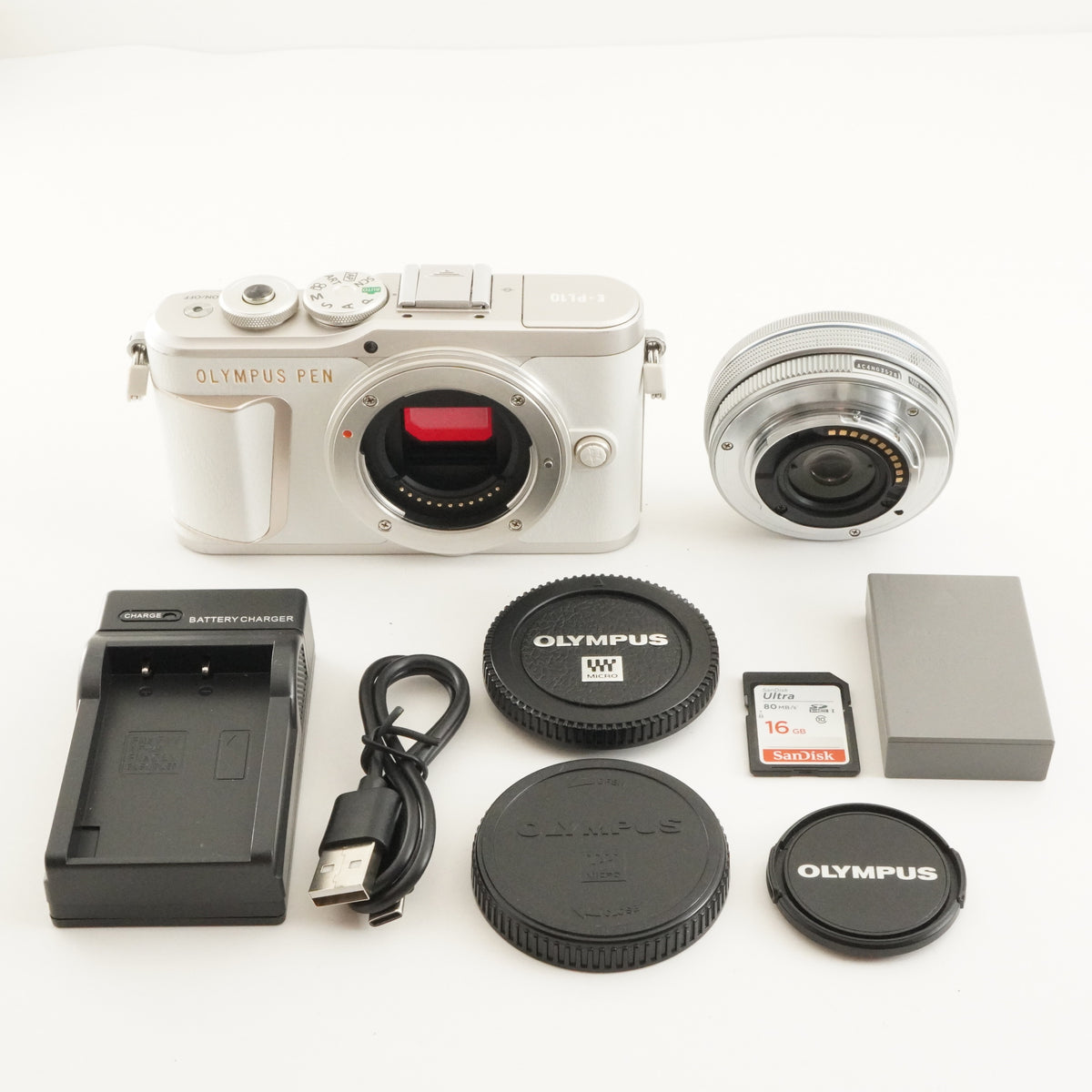 4,679 Shots/ OLYMPUS PEN E-PL10 White 14-42mm EZ + 16GB SDCard from Japan #12750