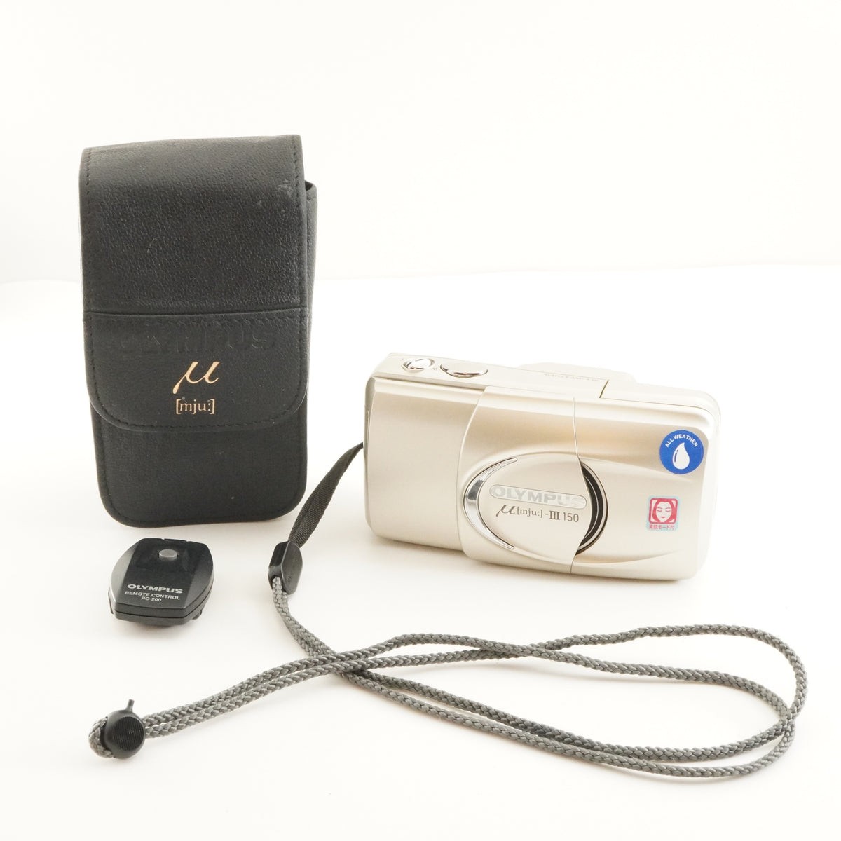 OLYMPUS mju III 150 & Case & RC-200 Point & Shoot Film Camera from Japan #12760