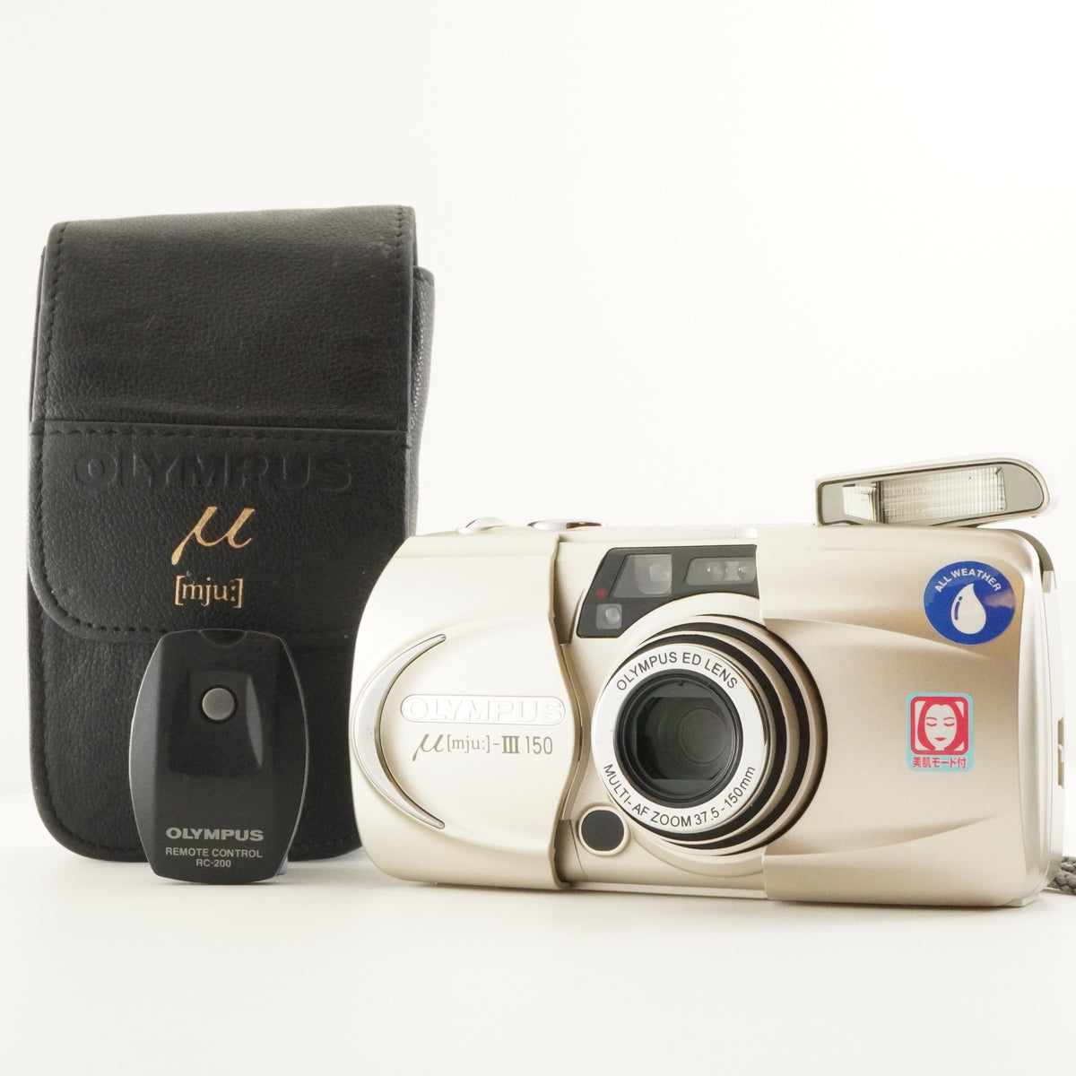 OLYMPUS mju III 150 & Case & RC-200 Point & Shoot Film Camera from Japan #12760