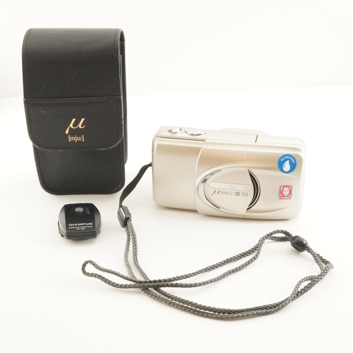 OLYMPUS mju III 150 + Case + RC-200 Point & Shoot Film Camera from Japan #12777