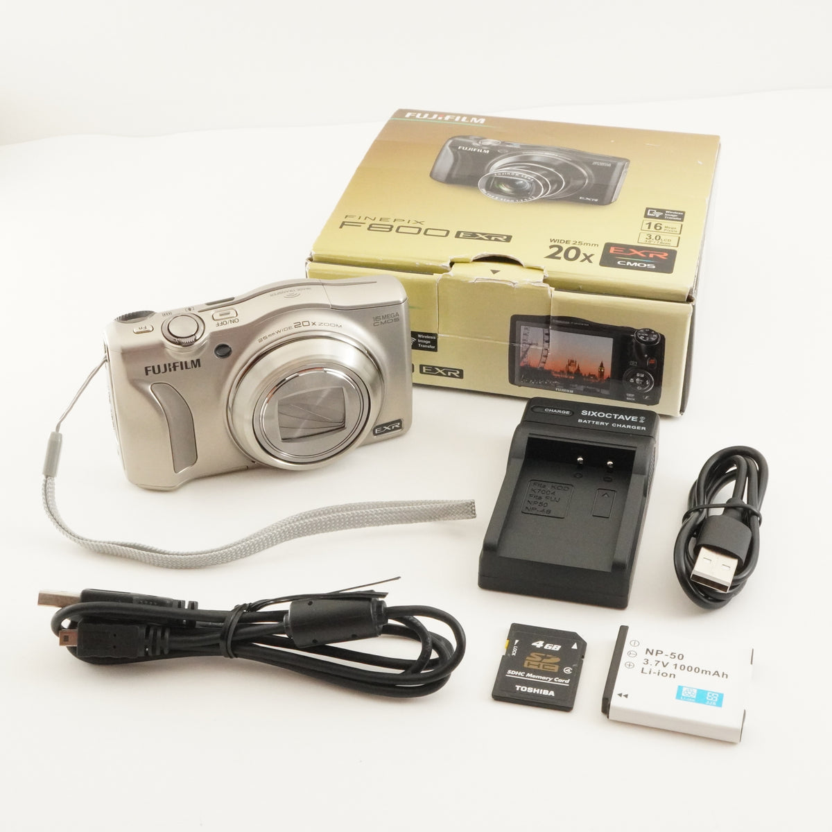 FUJIFILM FINEPIX F800 Gold In Box + 4GB SDHCCard from Japan #12791