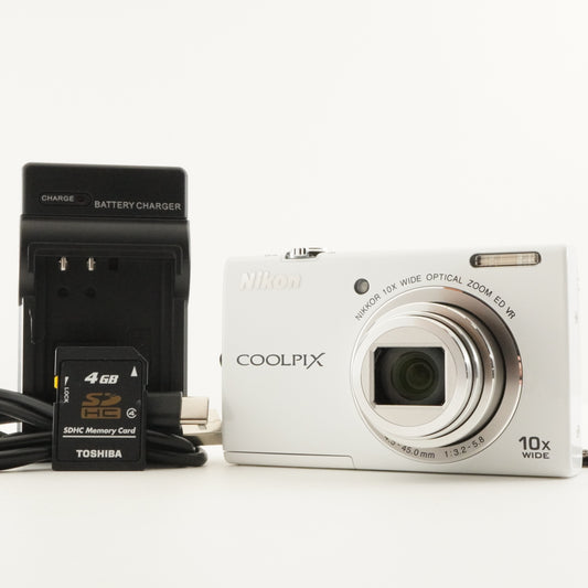 Nikon COOLPIX S6200 White + 4GB SDHC Card Digital Camera from Japan #12920