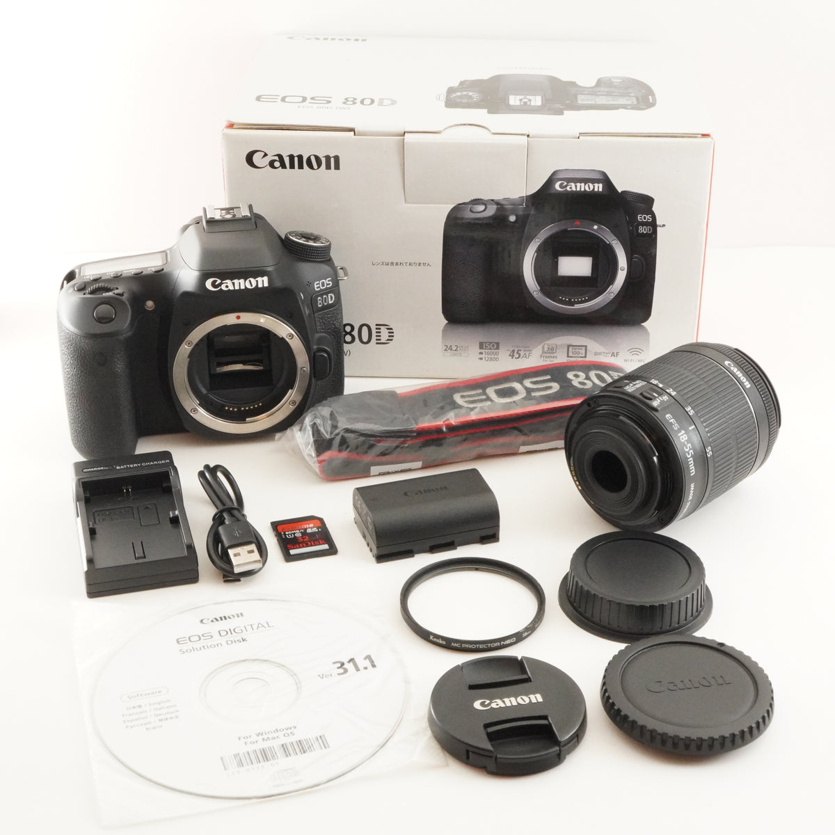 8,568 Shots/ Canon EOS 80D In Box +18-55mm IS STM +32GB SDCard from Japan #12951