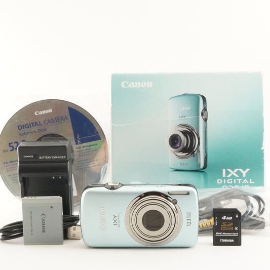 Canon IXY DIGITAL 930 IS Blue In Box + 4GB SDHC Card from Japan #13111