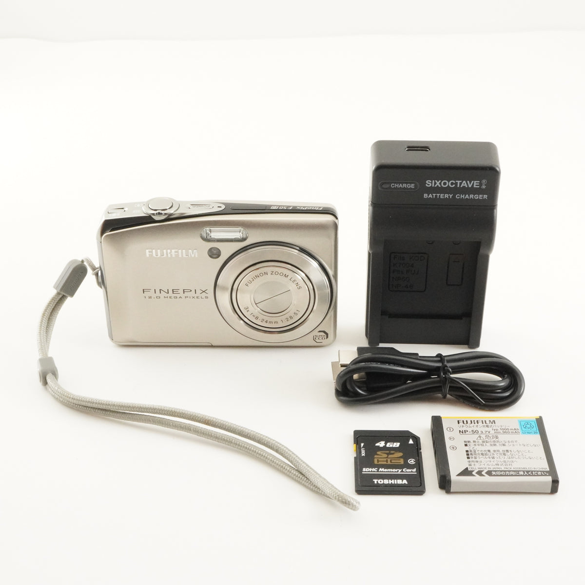 FUJIFILM FINEPIX F50fd Gold + 4GB SDHC Card Digital Camera from Japan #13194