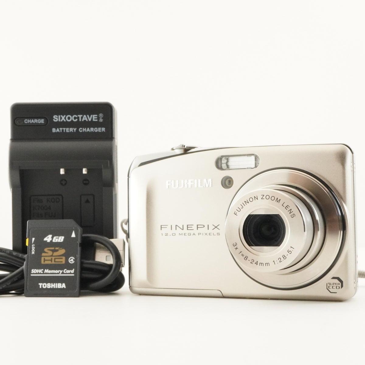 FUJIFILM FINEPIX F50fd Gold + 4GB SDHC Card Digital Camera from Japan #13194