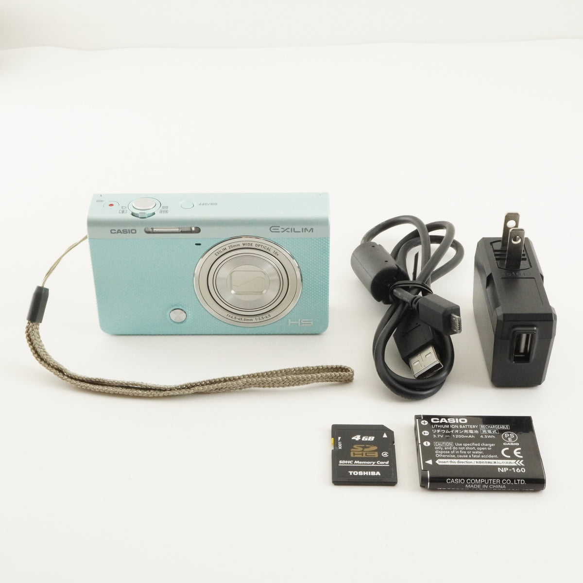 CASIO EXILIM EX-ZR60 Green + 4GB SDHC Card Digital Camera from Japan #13248
