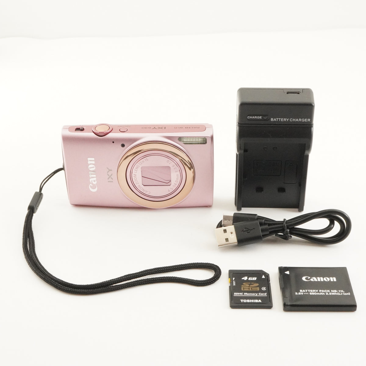 Canon IXY 630 Pink + 4GB SDHC Card Compact Digital Camera from Japan #13250