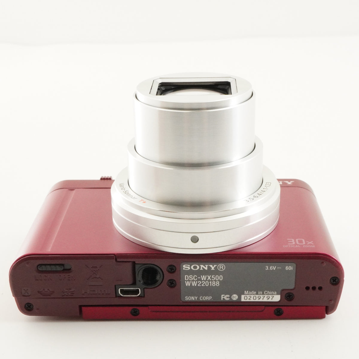 MINT/ SONY Cyber-shot DSC-WX500 Red + Case + 4GB SDHC Card from Japan #13256