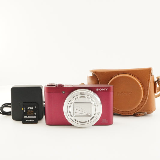 MINT/ SONY Cyber-shot DSC-WX500 Red + Case + 4GB SDHC Card from Japan #13256
