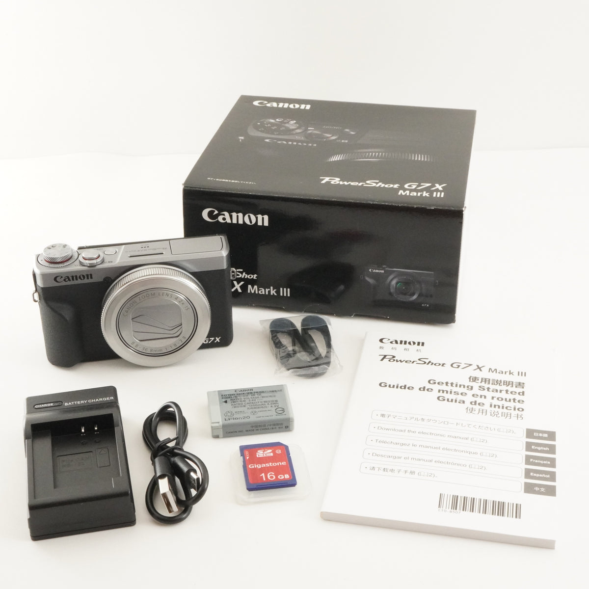 LikeNew/ Canon PowerShot G7X Mark III Silver In Box + 16GB SD from Japan #13279