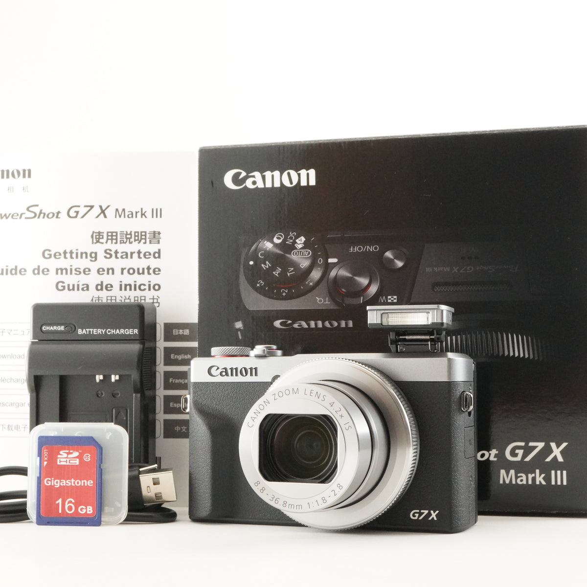 LikeNew/ Canon PowerShot G7X Mark III Silver In Box + 16GB SD from Japan #13279