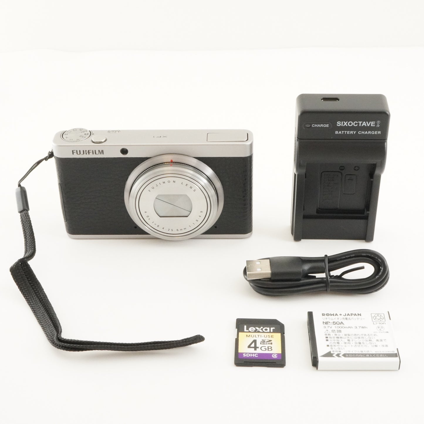 FUJIFILM XF1 Black With 4GB SDHC Card Digital Camera from Japan #7196