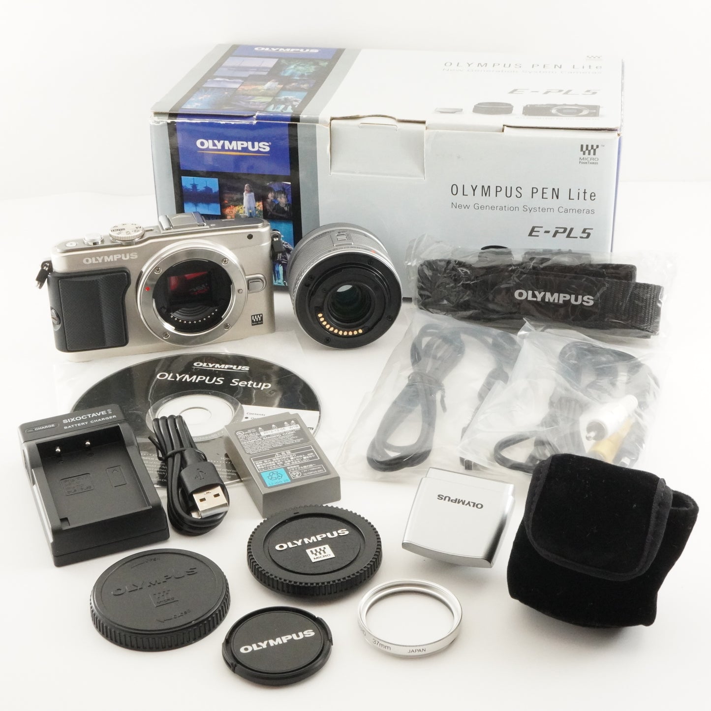 [4,466 Shots] OLYMPUS PEN Lite E-PL5 Silver + 14-42mm In Box from Japan #7234