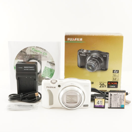 FUJIFILM FinePix F770 EXR White In Box + 4GB SDHC Card from Japan #7543