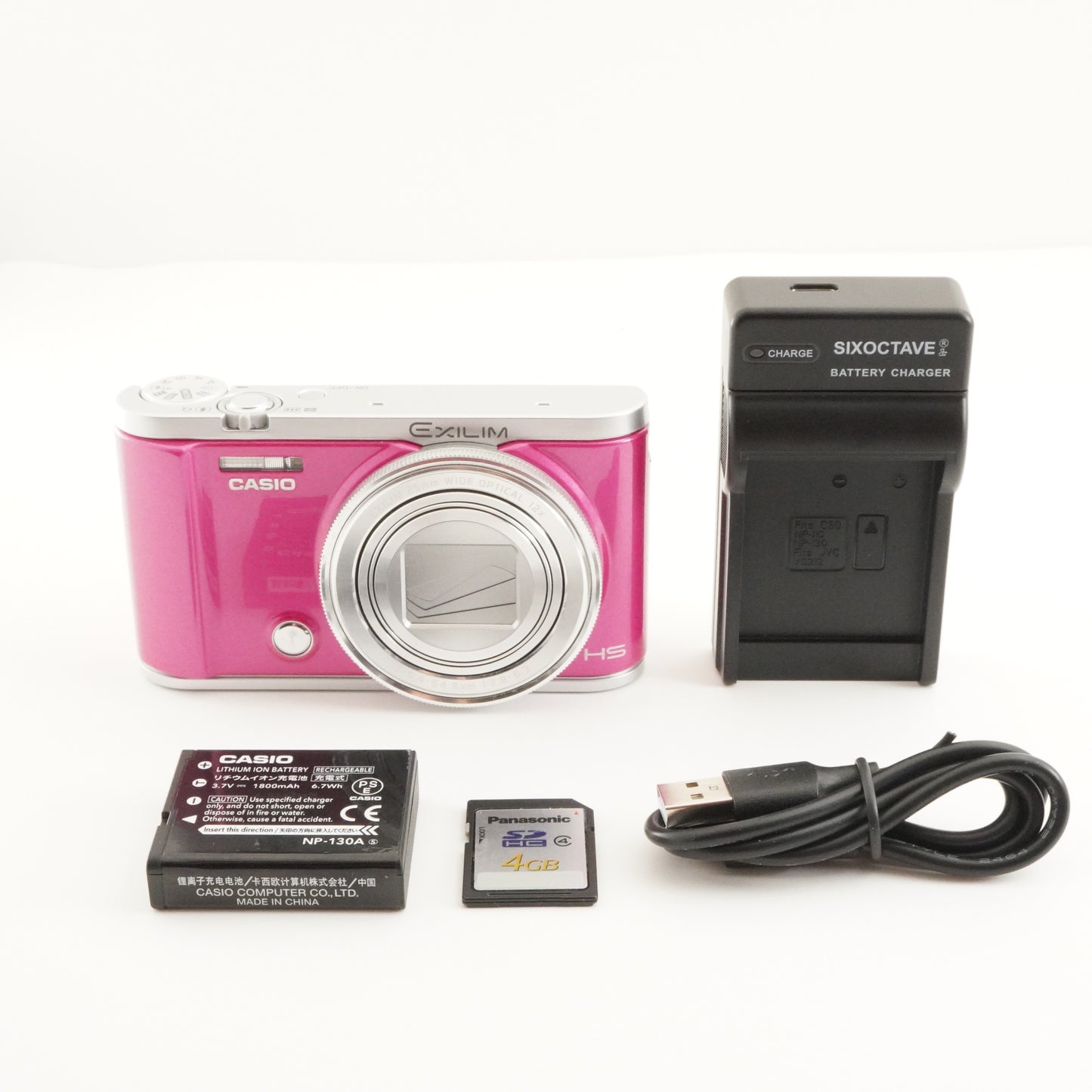 CASIO EXILIM EX-ZR3200 Pink With 4GB SDHC Card Digital Camera from Japan #7674