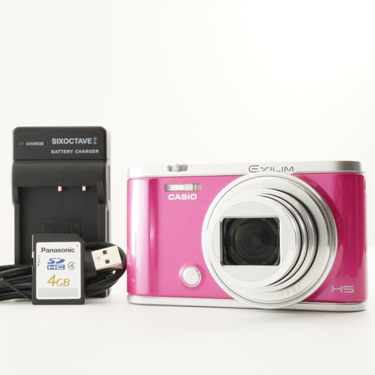 CASIO EXILIM EX-ZR3200 Pink With 4GB SDHC Card Digital Camera from Japan #7674