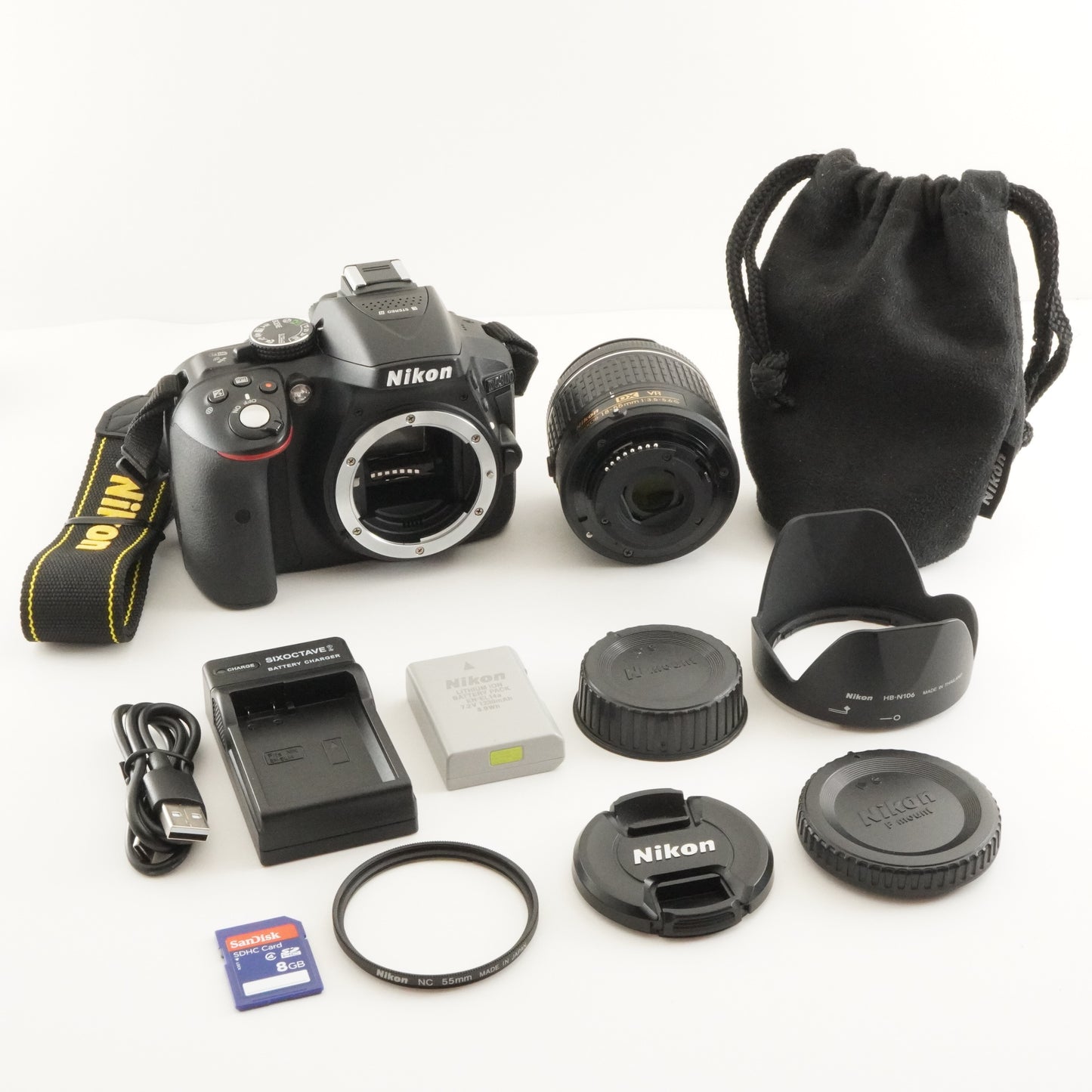 [1,103 Shots] Nikon D5300 + AF-P 18-55mm + 8GB SDHC Card from Japan #7696