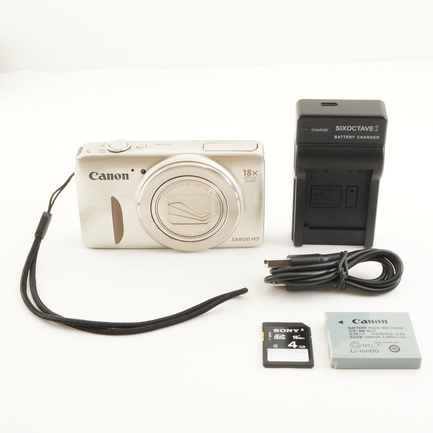 Canon PowerShot SX600 HS Gold With 4GB SDHC Card Digital Camera from Japan #7708