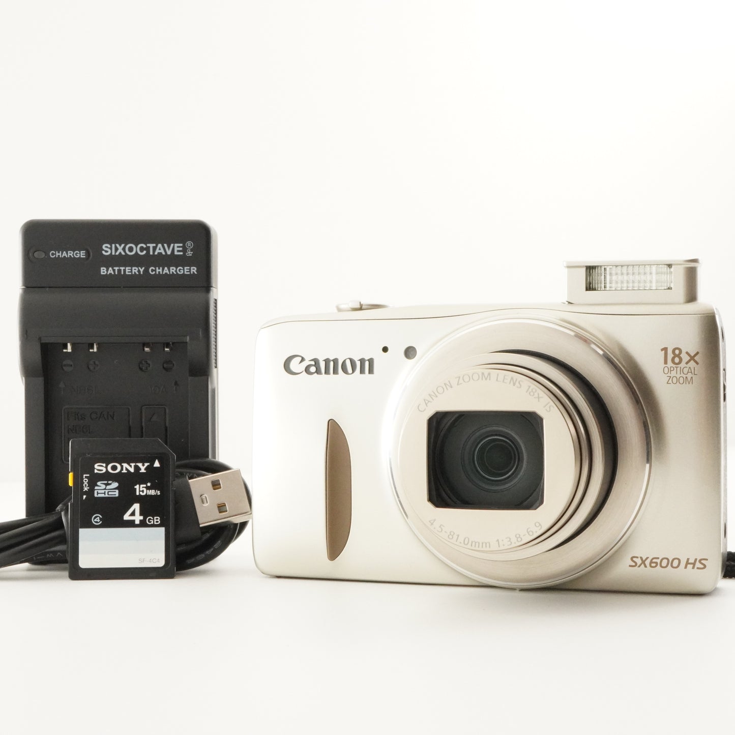 Canon PowerShot SX600 HS Gold With 4GB SDHC Card Digital Camera from Japan #7708