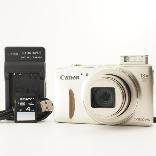 Canon PowerShot SX600 HS Gold With 4GB SDHC Card Digital Camera from Japan #7708