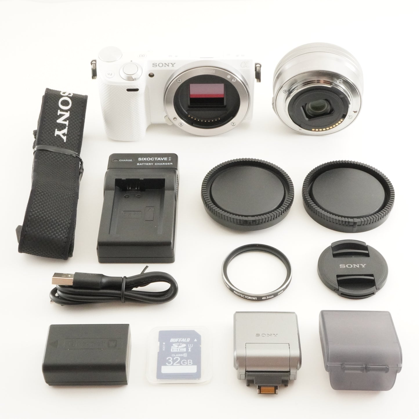 [7,014 Shots] SONY alpha NEX-5R White + E PZ 16-50mm + 32GB SD from Japan #7821