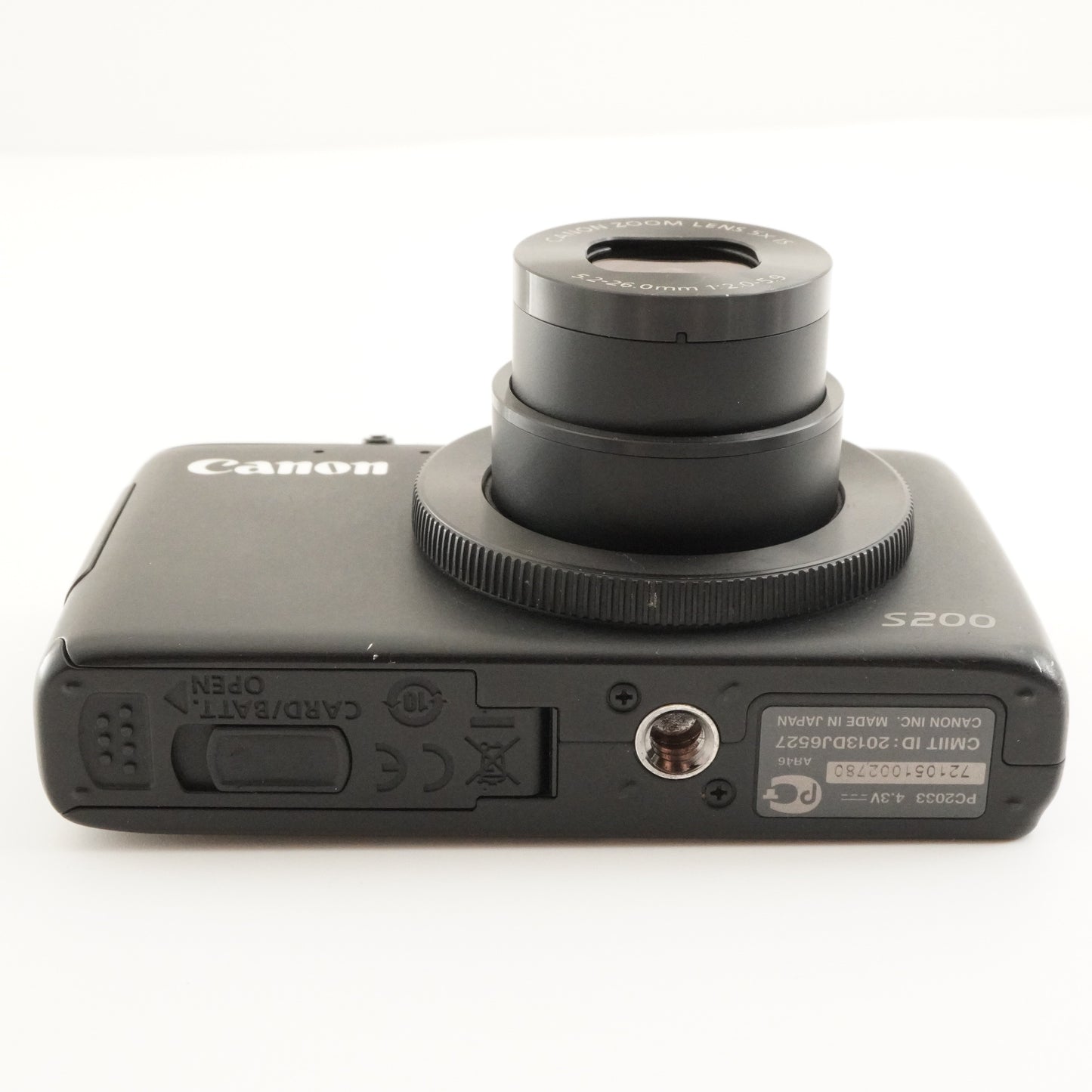 Canon PowerShot S200 Black With 4GB SDHC Card Digital Camera from Japan #7864