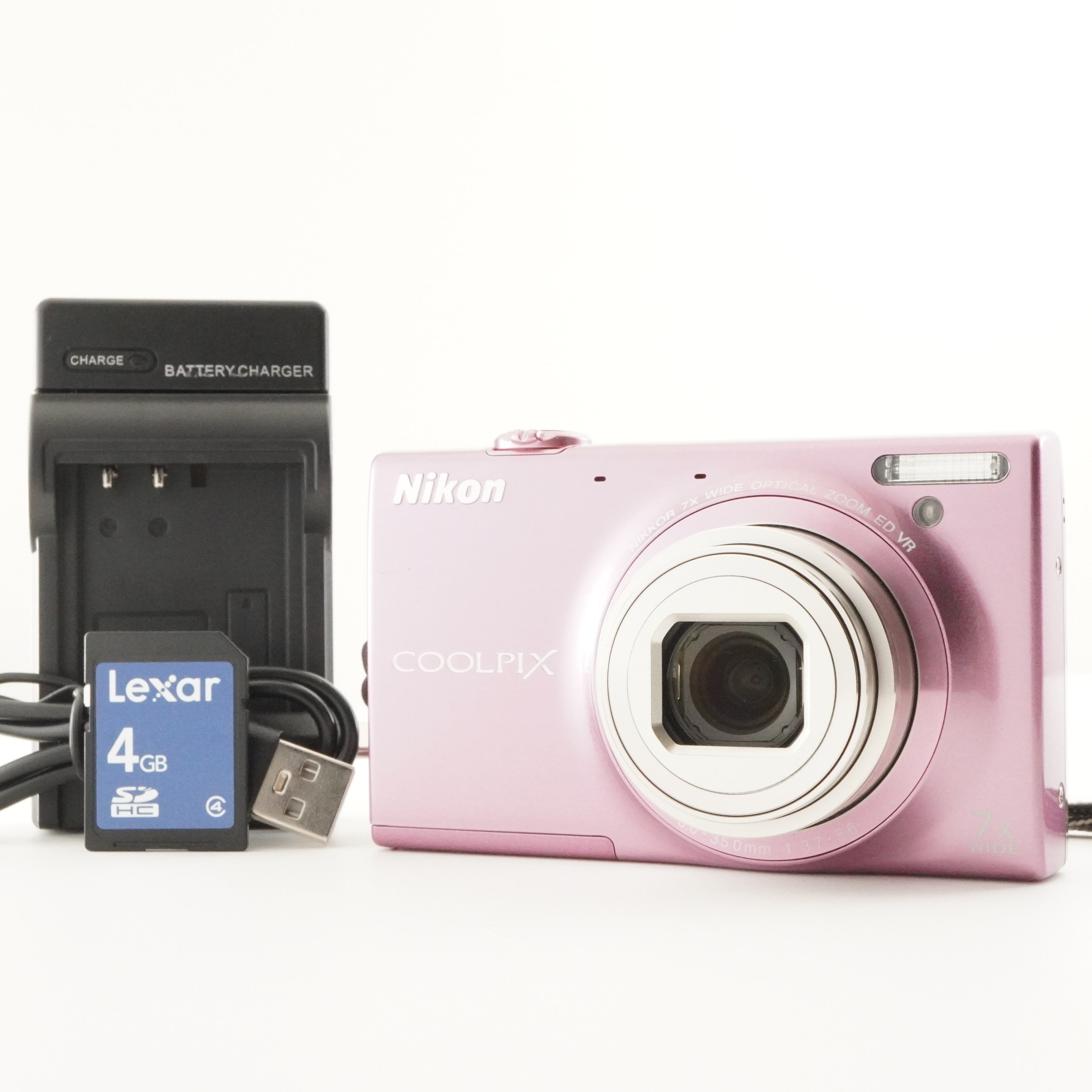 Nikon COOLPIX S6100 Pink With 4GB SDHC Card Digital Camera
