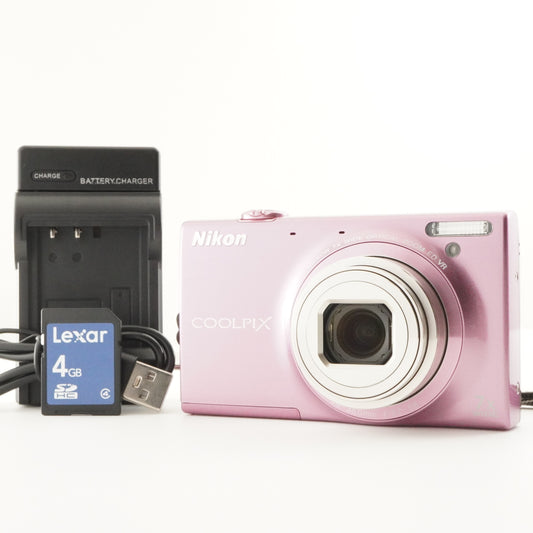 Nikon COOLPIX S6100 Pink With 4GB SDHC Card Digital Camera from Japan #7882