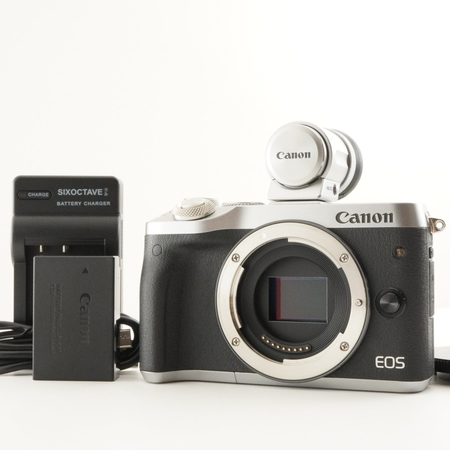 Canon EOS M6 Silver + EVF-DC2 Mirrorless Digital Camera from Japan #8028