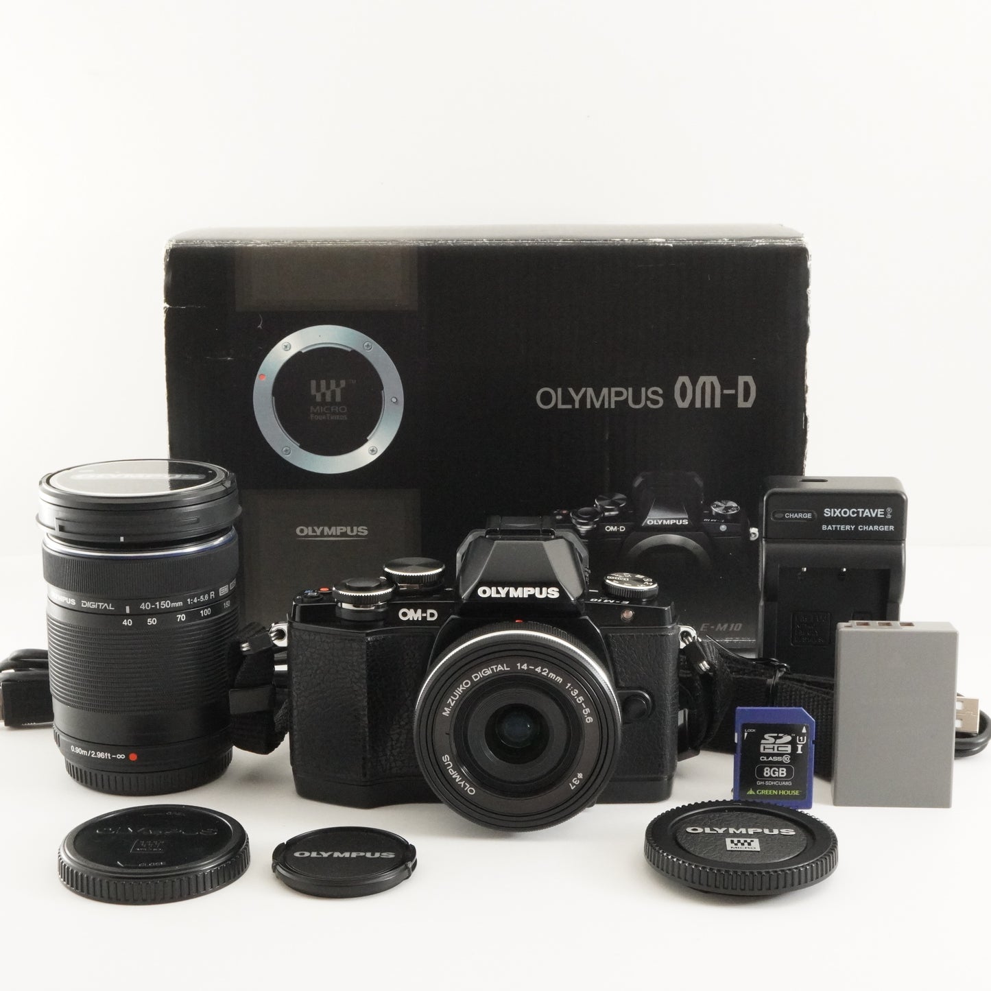 [5,427 Shots] OLYMPUS OM-D E-M10 Black + 14-42 + 40-150 + 8GBSD from Japan #8113