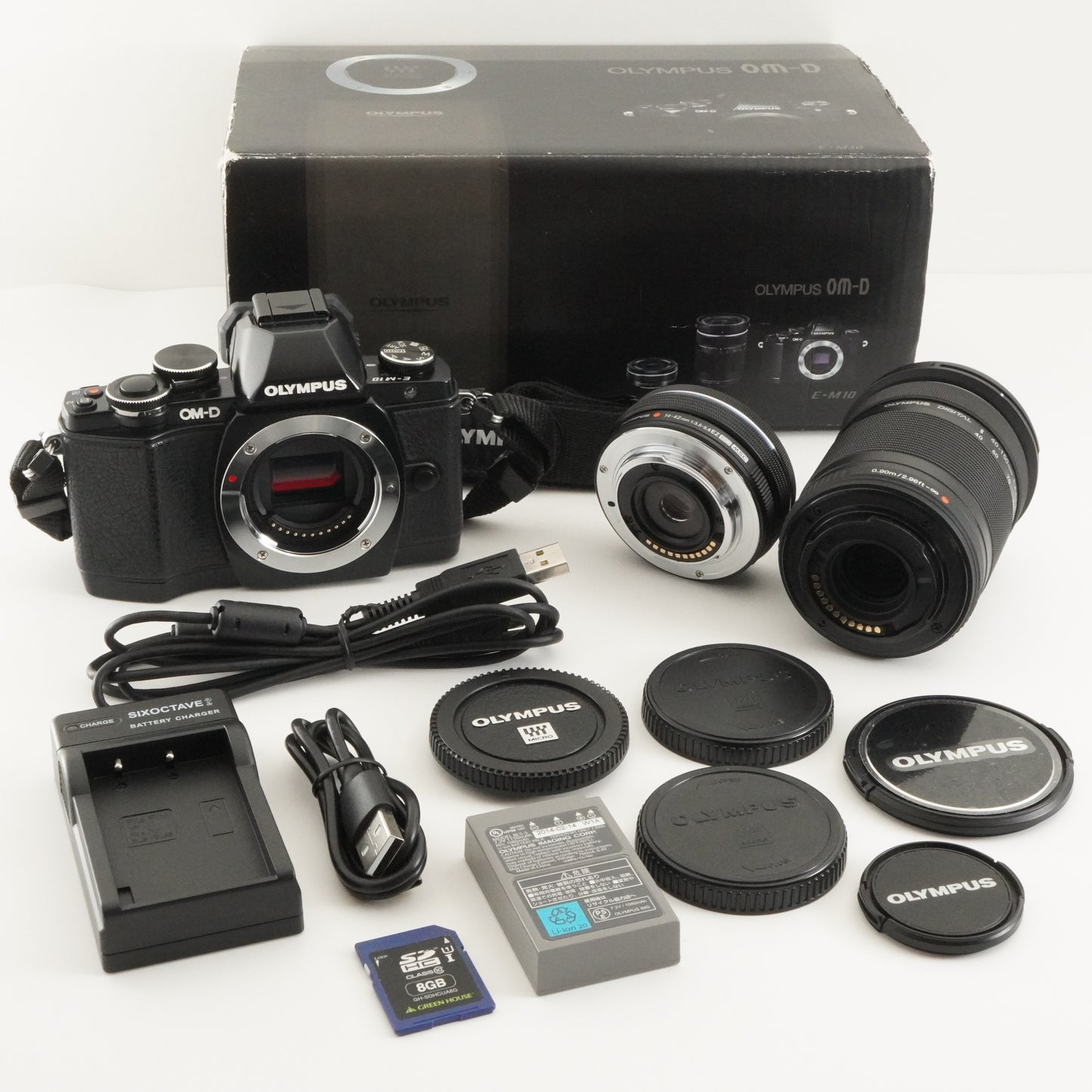 [5,427 Shots] OLYMPUS OM-D E-M10 Black + 14-42 + 40-150 + 8GBSD from Japan #8113