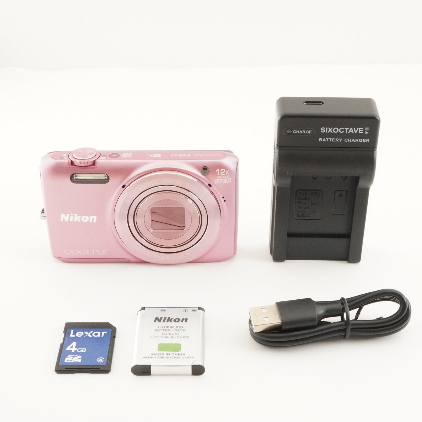Nikon COOLPIX S6800 Pink With 4GB SDHC Card Digital Camera from Japan #8143