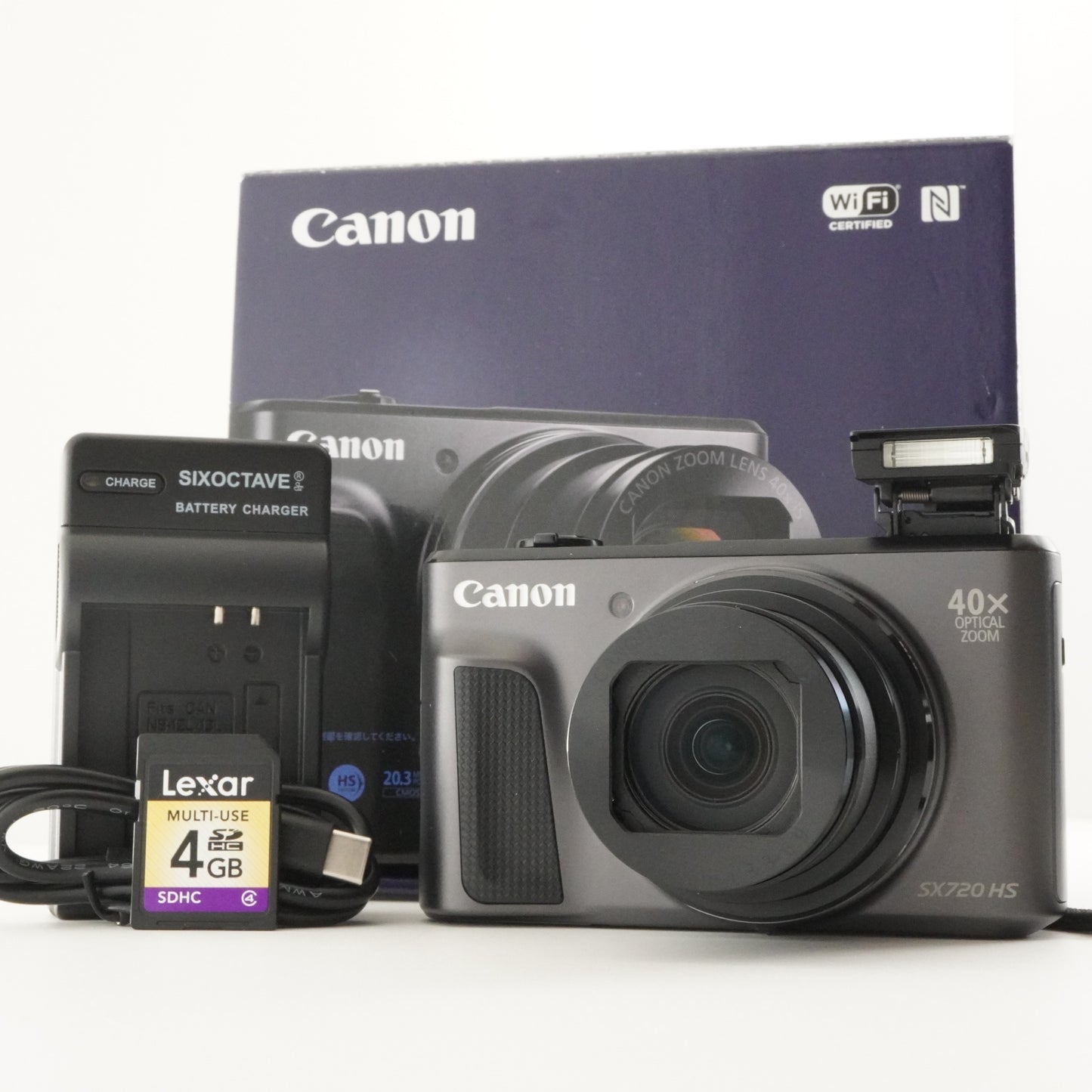 Canon PowerShot SX720 HS Blak In Box With 4GB SDHC Card from Japan #8162
