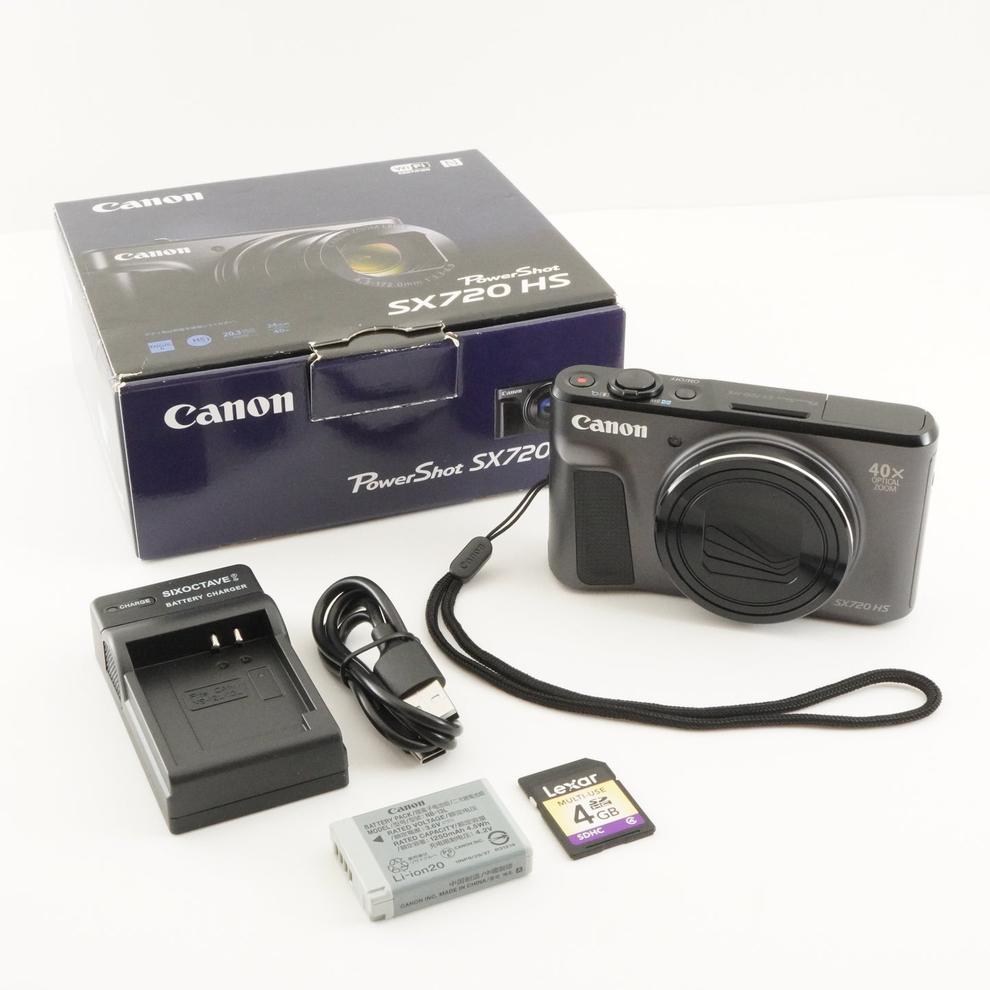 Canon PowerShot SX720 HS Blak In Box With 4GB SDHC Card from Japan #8162