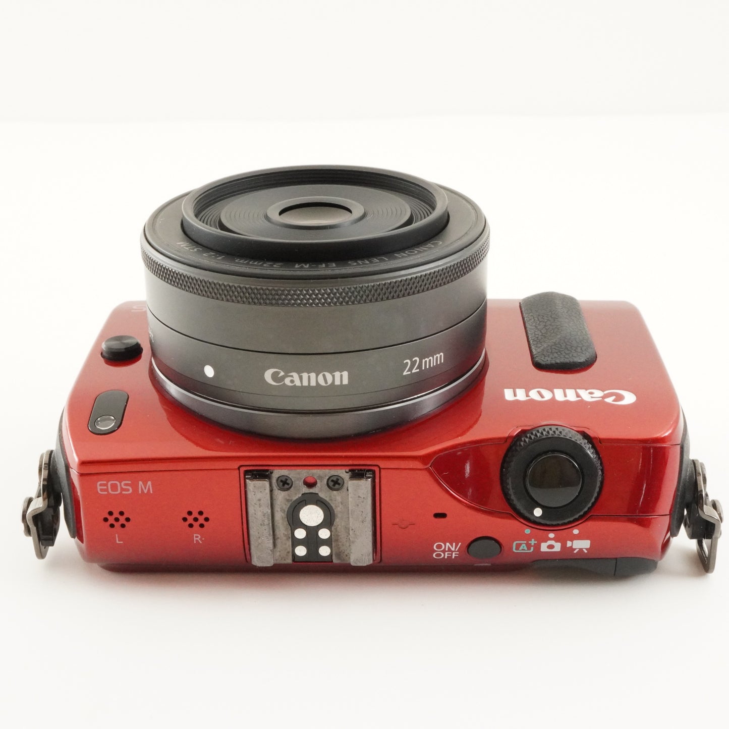 Canon EOS M Red + EF-M 22mm +18-55 +Accessories +8GB SD In Box from Japan #8170